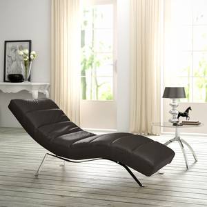 Chaise relax Kasson Cuir Mabel: Marron foncé - Argenté