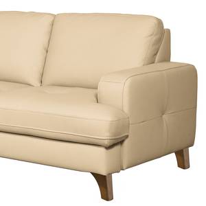 Ecksofa London Echtleder / Kunstleder - Warmes Beige - Ottomane davorstehend links - Keine Funktion