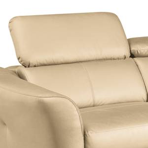 Ecksofa Leary Echtleder - Warmes Beige - Longchair davorstehend rechts - Keine Funktion