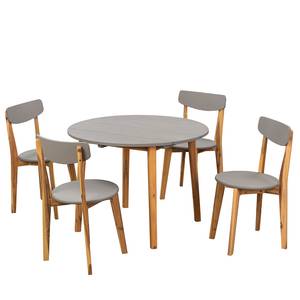 Table de jardin Lindholm II Acacia massif - Gris / Marron