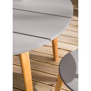 Table de jardin Lindholm II Acacia massif - Gris / Marron