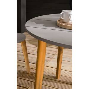 Table de jardin Lindholm II Acacia massif - Gris / Marron