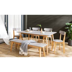 Table de jardin Lindholm I Acacia massif - Gris / Marron