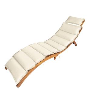 Chaise longue Sunda Acacia massif / Polyester - Blanc