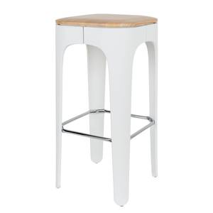 Chaise de bar Gant Frêne massif / Matière plastique - Frêne - Blanc