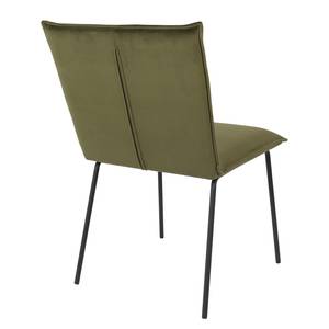 Chaises Rubik (lot de 2) Velours / Métal - Noir - Vert olive