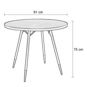 Table Dany I Partiellement en frêne massif - Noyer / Noir et doré