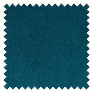 Chaises à accoudoirs Barra (lot de 2) Velours / Métal - Noir - Bleu pétrole