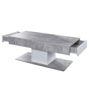 Table basse gris/blanc UNIVERSAL Imitation béton / Blanc