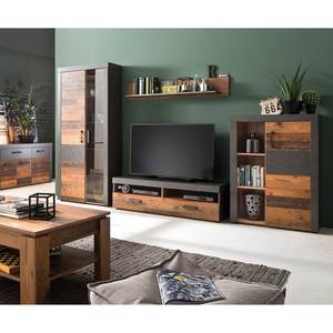 Woonwand Indy (4-delig) Bruin - Plaatmateriaal - 343 x 189 x 40 cm