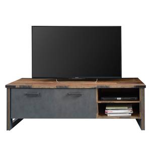 Meuble TV Prime Imitation pin recyclé / Anthracite - Largeur : 178 cm