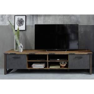 Meuble TV Prime Imitation pin recyclé / Anthracite - Largeur : 207 cm