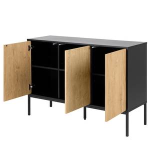 Sideboard Coogee Wildeiche Hell Dekor / Schwarz