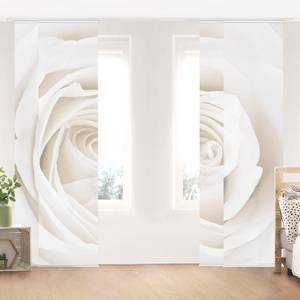 Panneau japonais White Rose (lot de 4) Microfibre - Fixation murale