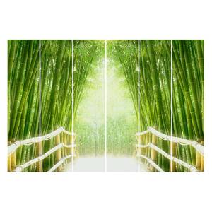 Schiebegardinen Bamboo Way (6er-Set) Microfaser - Wandmontage