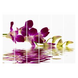 Schuifgordijnen Pink Orchid (6-delig) microvezel - Plafondmontage
