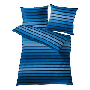 Parure de lit Neapel Coton - Bleu foncé - 135 x 200 cm + oreiller 80 x 80 cm