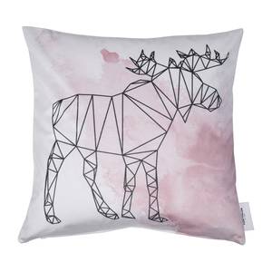 Kussensloop T-Graphic Moose fluweel - Wit/roze