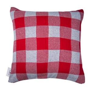 Kissenbezug T-Checked Deer Baumwollstoff - Rot / Grau