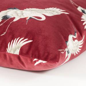 Kussensloop Kraanvogel textielmix - rood/crèmekleurig - Rood