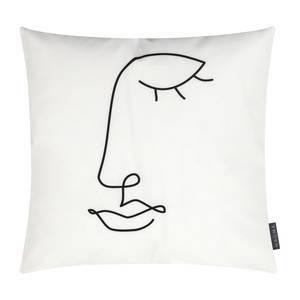 Housse de coussin Face Tissu mélangé - Blanc / Noir