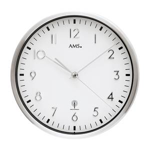 Horloge murale Con Con Horloge - Argenté / Blanc - Diamètre : 25 cm