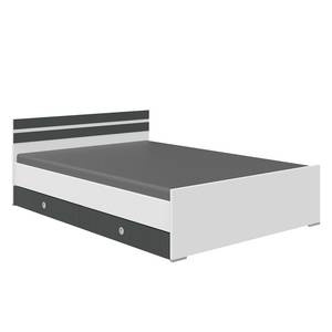 Kinderbett Joker (mit Bettschubkästen) Weiß, Absetzungen Graphit - 90 x 200cm