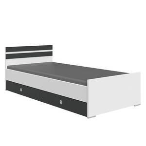 Kinderbett Joker (mit Bettschubkästen) Weiß, Absetzungen Graphit - 120 x 200cm