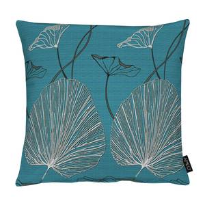 Housse de coussin Nora Tissu mélangé - Bleu pétrole