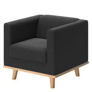 Fauteuil Wilno III Cuir véritable - Noir