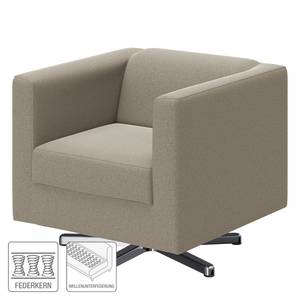 Fauteuil Wilno XIX antieke leerlook - Lichtgrijs