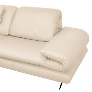 Ecksofa Whaltey I Pigmentiertes Leder - Creme - Longchair davorstehend links