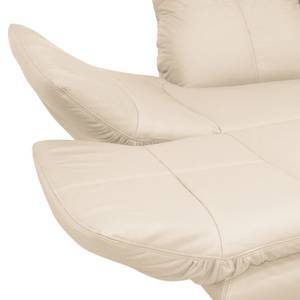 Ecksofa Whaltey I Pigmentiertes Leder - Creme - Longchair davorstehend links