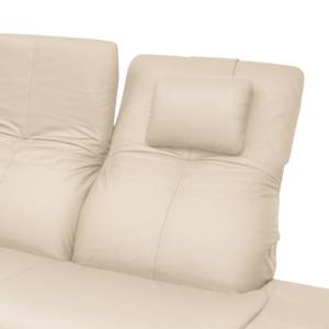 Ecksofa Whaltey I Pigmentiertes Leder - Creme - Longchair davorstehend links