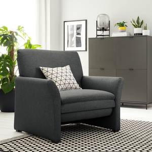 Fauteuil Capoma I geweven stof - Antraciet - Breedte: 100 cm