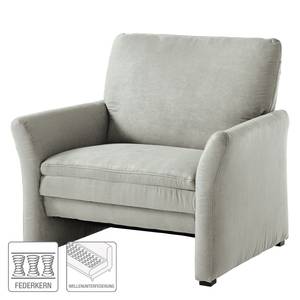 Fauteuil Capoma II antieke leerlook - Lichtgrijs - Breedte: 100 cm