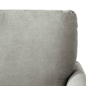 Fauteuil Capoma II Aspect cuir vieilli - Gris clair - Largeur : 100 cm