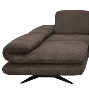 Ecksofa Whaltey II Webstoff - Espresso - Longchair davorstehend links