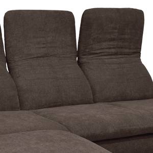 Ecksofa Whaltey II Webstoff - Espresso - Longchair davorstehend links