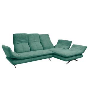 Ecksofa Whaltey II Webstoff - Petrol - Longchair davorstehend rechts