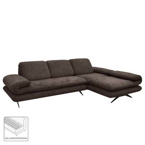 Ecksofa Whaltey II Webstoff - Espresso - Longchair davorstehend rechts