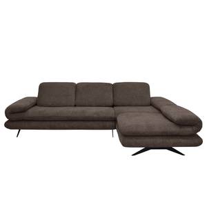 Ecksofa Whaltey II Webstoff - Espresso - Longchair davorstehend rechts