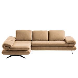 Hoekbank Whaltey III antieke leerlook - Beige - Longchair vooraanzicht links