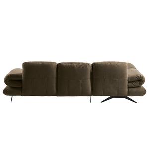 Ecksofa Whaltey III Antiklederlook - Dunkelbraun - Longchair davorstehend links