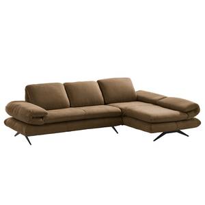 Ecksofa Whaltey III Antiklederlook - Latte Macchiato - Longchair davorstehend rechts