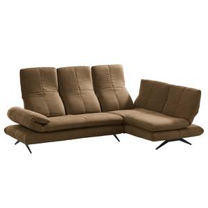 Ecksofa Whaltey III Antiklederlook - Latte Macchiato - Longchair davorstehend rechts