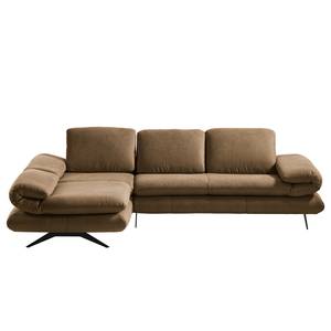 Ecksofa Whaltey III Antiklederlook - Latte Macchiato - Longchair davorstehend links