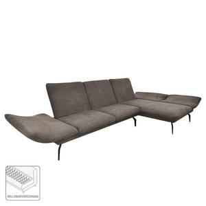 Ecksofa Morell I Microfaser - Taupe - Longchair davorstehend rechts