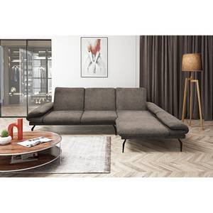 Ecksofa Morell I Microfaser - Taupe - Longchair davorstehend rechts