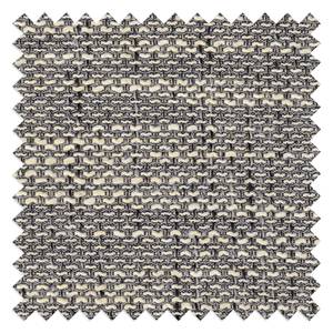 Canapé panoramique Roblin II Tissu structuré / Imitation cuir - Gris / Blanc - Méridienne courte à droite (vue de face) - Fonction couchage - Coffre de lit